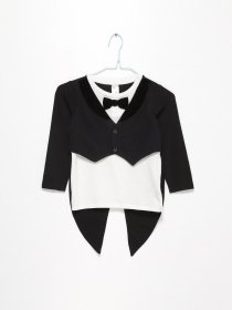 Лонгслив H&M модель 0808966_чорний з білим Фото