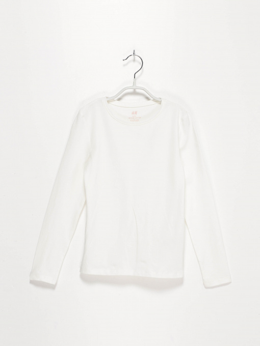Лонгслів H&M модель 0620424_білий Фото