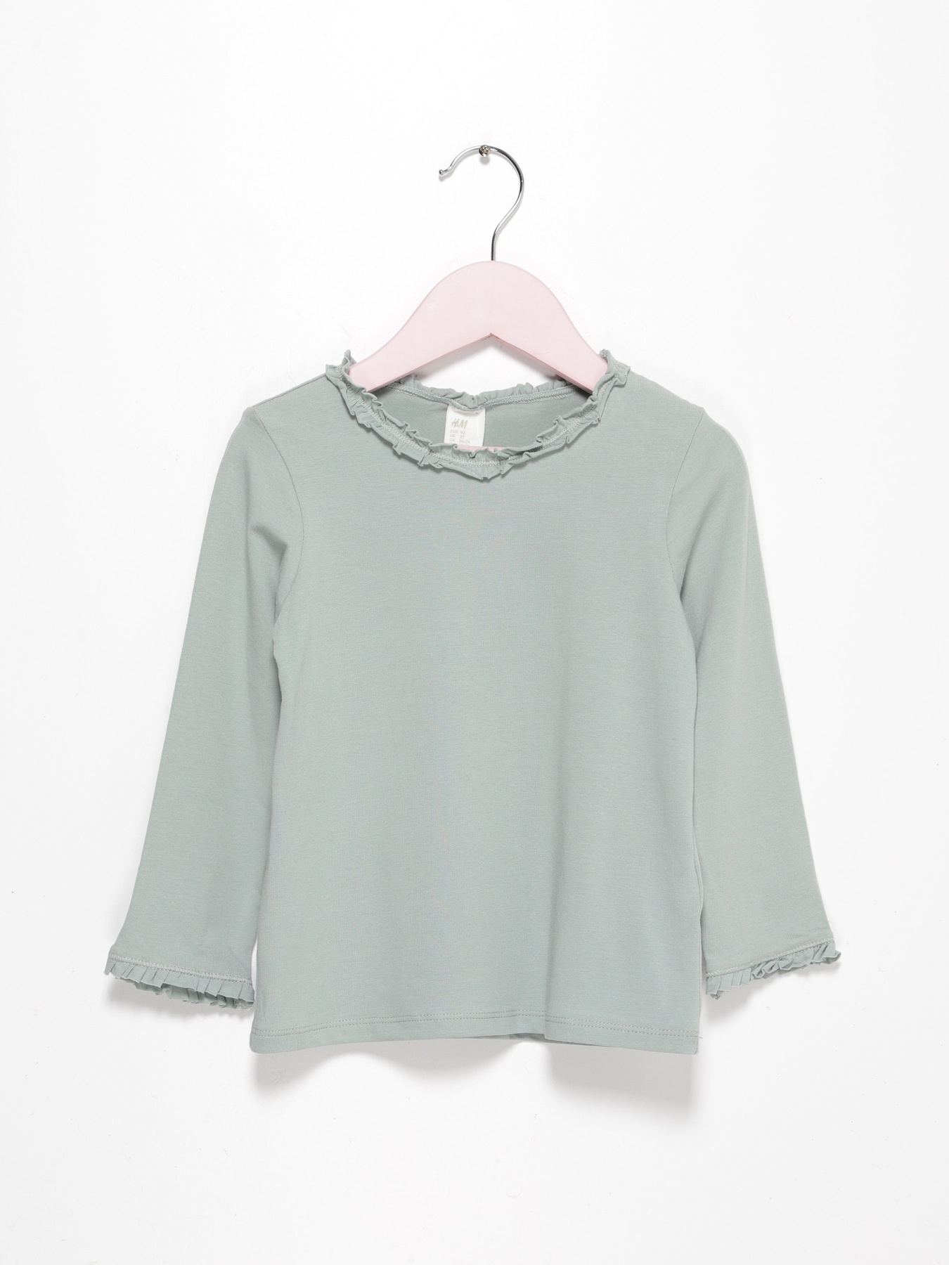 Лонгслив H&M модель 0865787_оливковий Фото