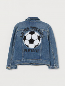 Джинсова куртка H&M модель 0839939_синій комб. Фото