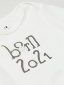 Боді для немовлят H&M модель 0814299_білий з сірим Фото