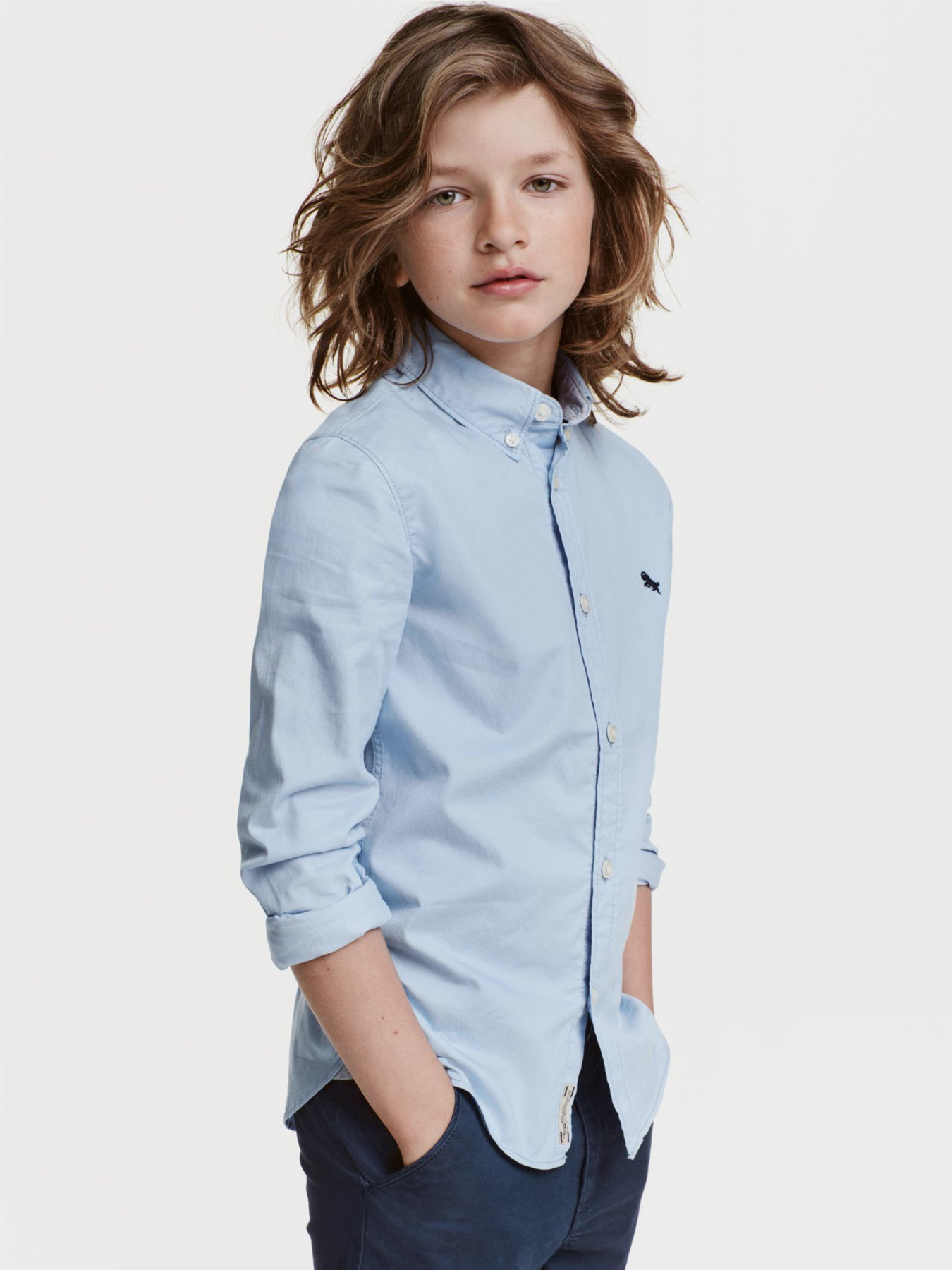 Сорочка повсякденна H&M модель 0325873_с.синій Фото