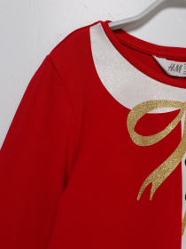 Лонгслив H&M модель 0498376_червоний комб. Фото