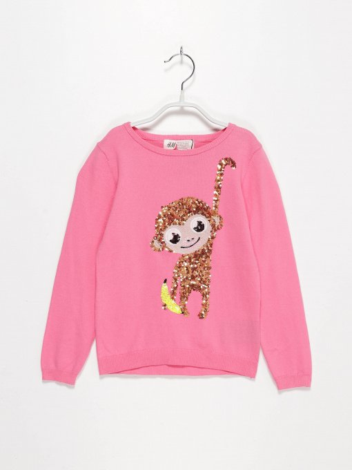 Джемпер H&M модель 0549390_рожевий комб. Фото