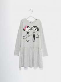 Платье миди H&M модель 0565186_сірий комб. Фото