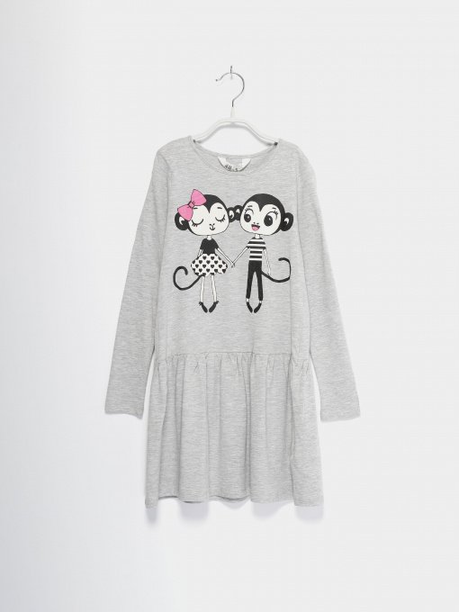 Платье миди H&M модель 0565186_сірий комб. Фото