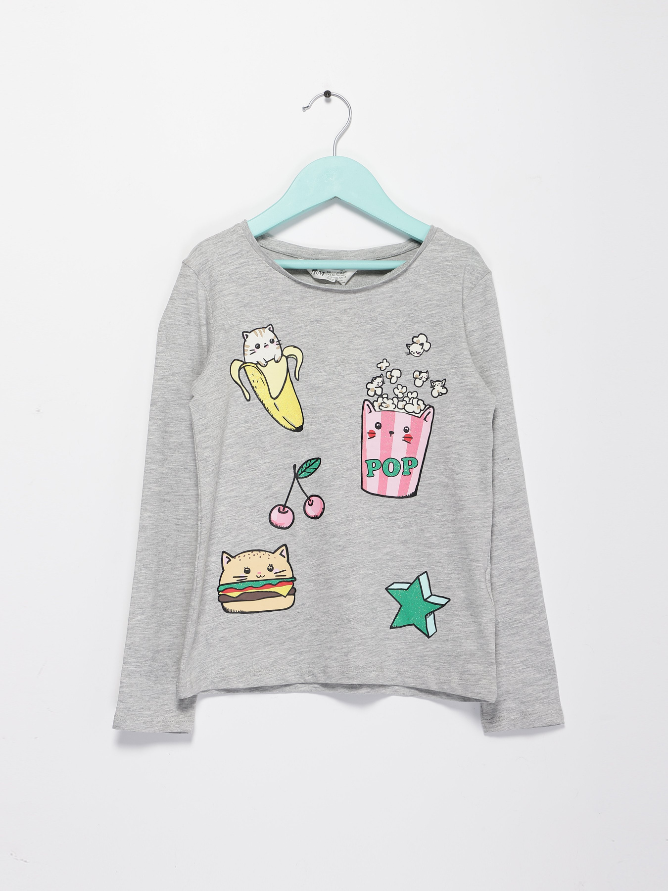 Лонгслив H&M модель 0565200_с.сірий комб. Фото