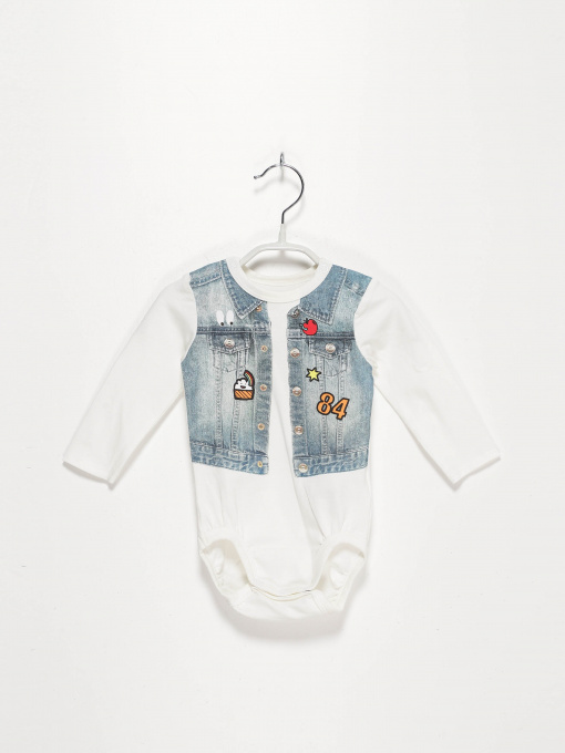 Боди для младенцев H&M модель 05841120_білий комб. Фото