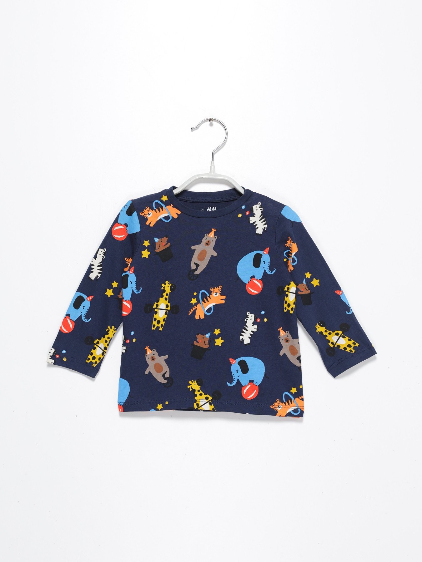 Лонгслив H&M модель 0679633_т.синій комб. Фото