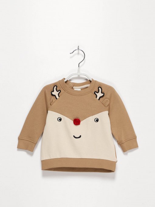 Свитшот H&M модель 0791589_с.коричневий комб. Фото