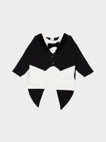 Лонгслив H&M модель 0808966_білий з чорним Фото