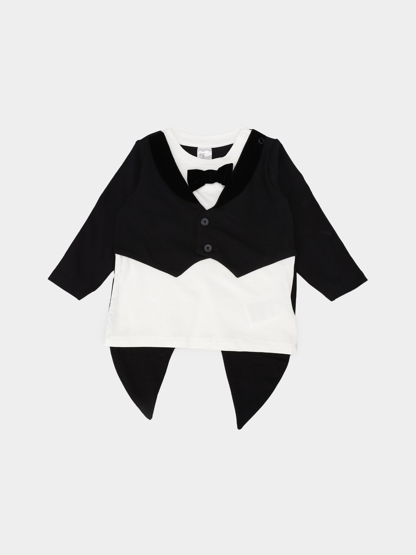 Лонгслив H&M модель 0808966_білий з чорним Фото