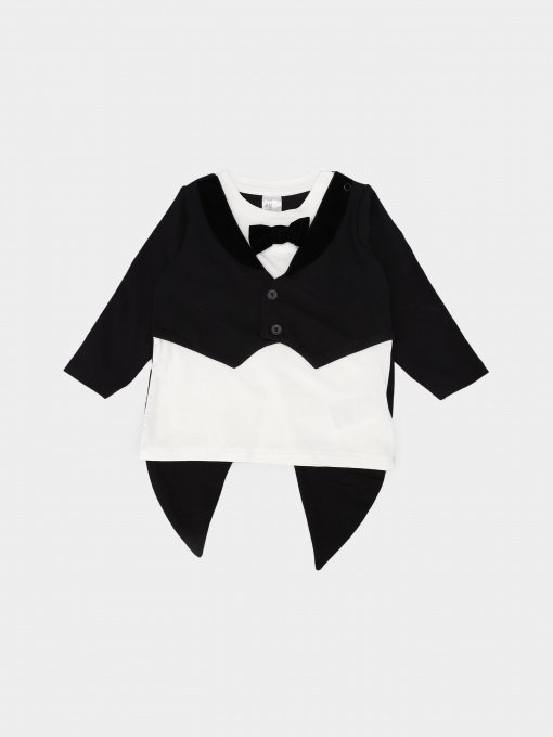 Лонгслив H&M модель 0808966_білий з чорним Фото