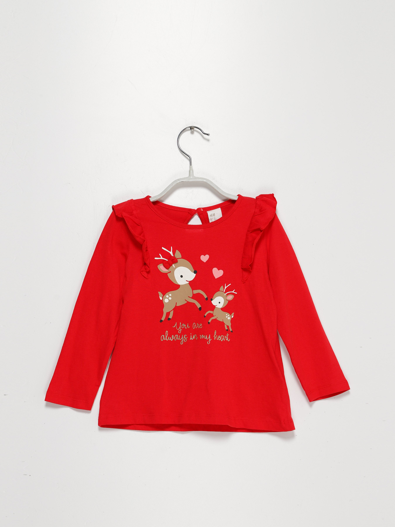 Лонгслив H&M модель 08657907_червоний комб. Фото