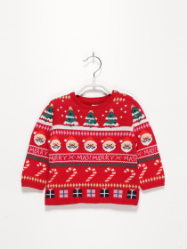 Джемпер H&M модель 0869554_червоний комб. Фото