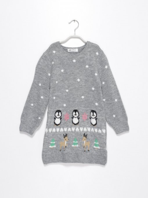 Сукня міді H&M модель 0872215_сірий комб. Фото