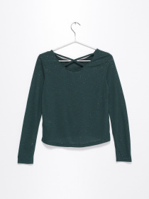 Лонгслив H&M модель 0887809_т.зелений Фото