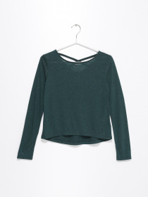 Лонгслив H&M модель 0887809_т.зелений Фото