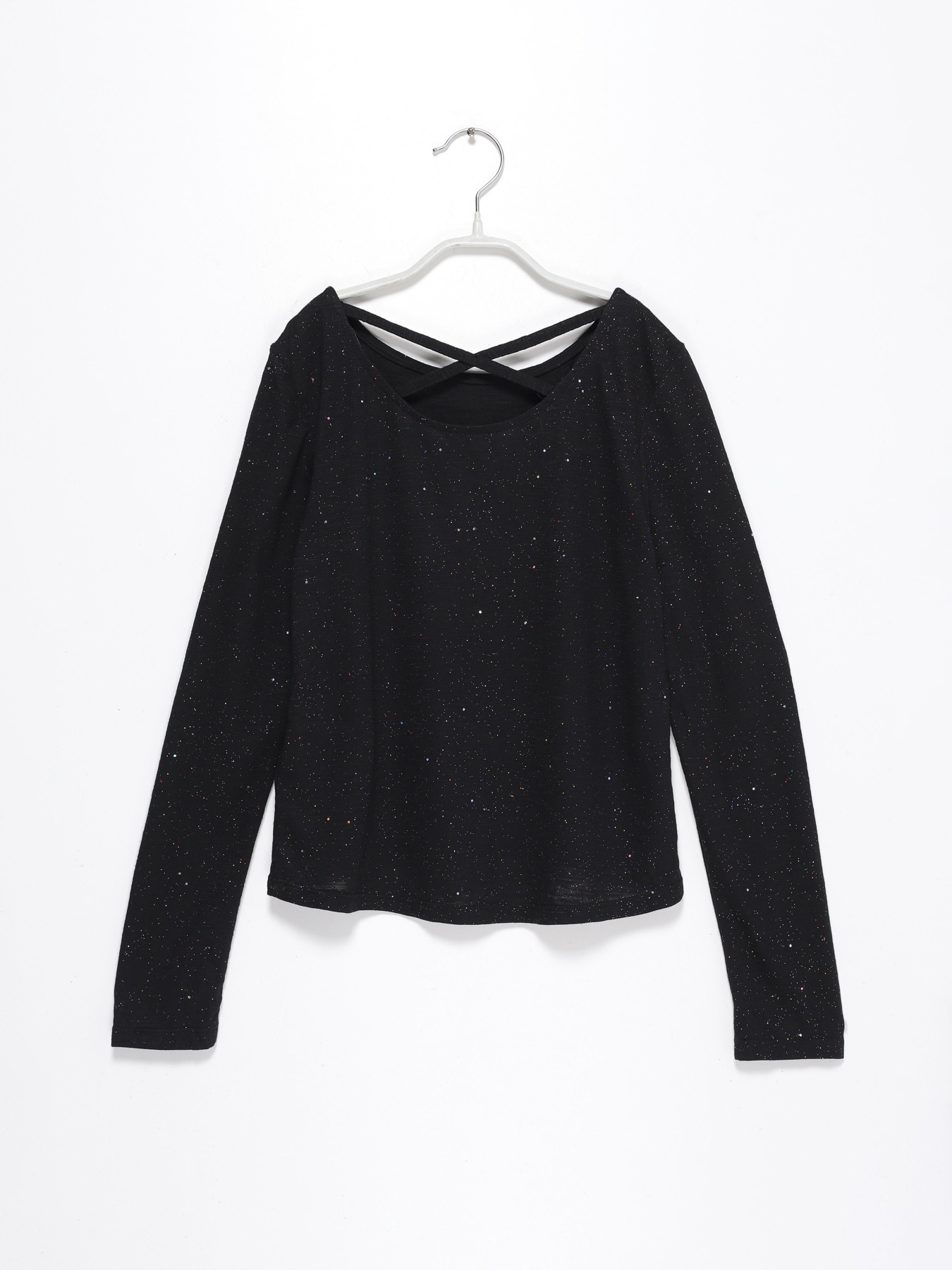 Лонгслив H&M модель 0887809_чорний Фото