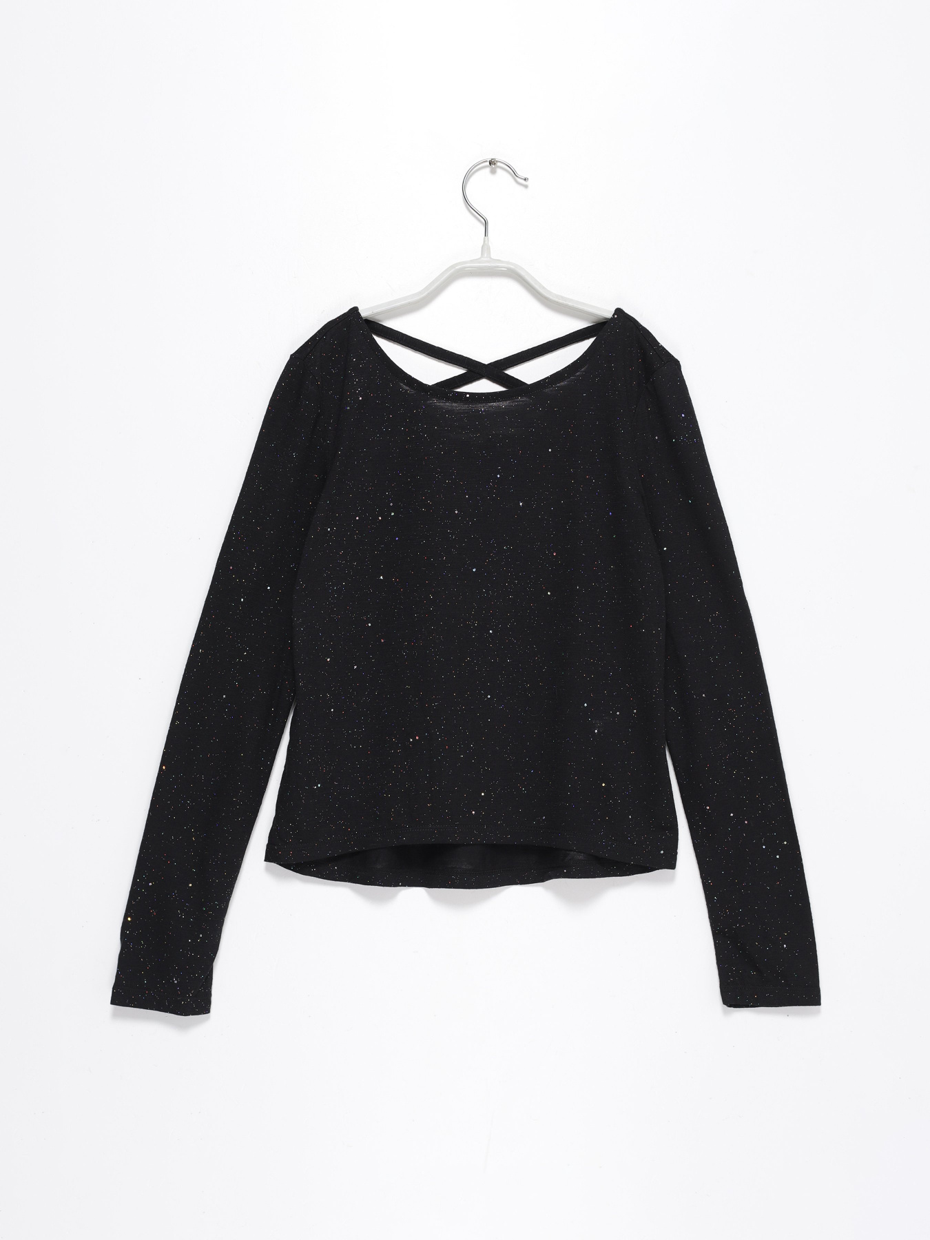 Лонгслів H&M модель 0887809_чорний Фото