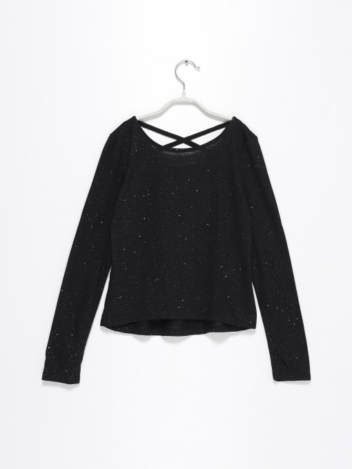 Лонгслив H&M модель 0887809_чорний Фото