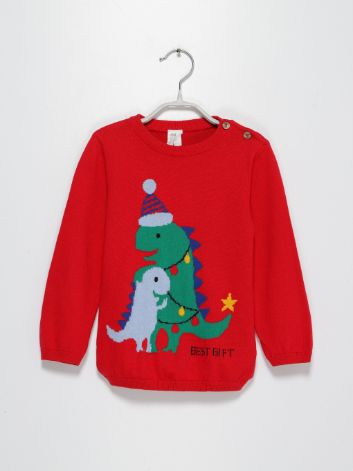 Джемпер H&M модель 0890959_червоний комб. Фото