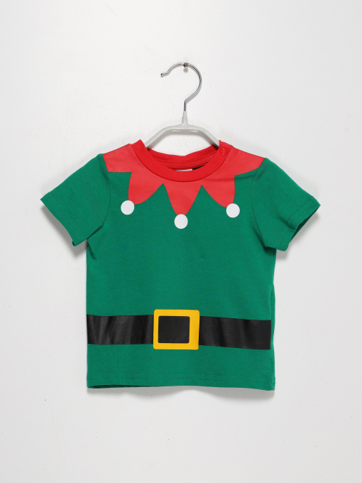 Футболка H&M модель 09500558_зелений комб. Фото