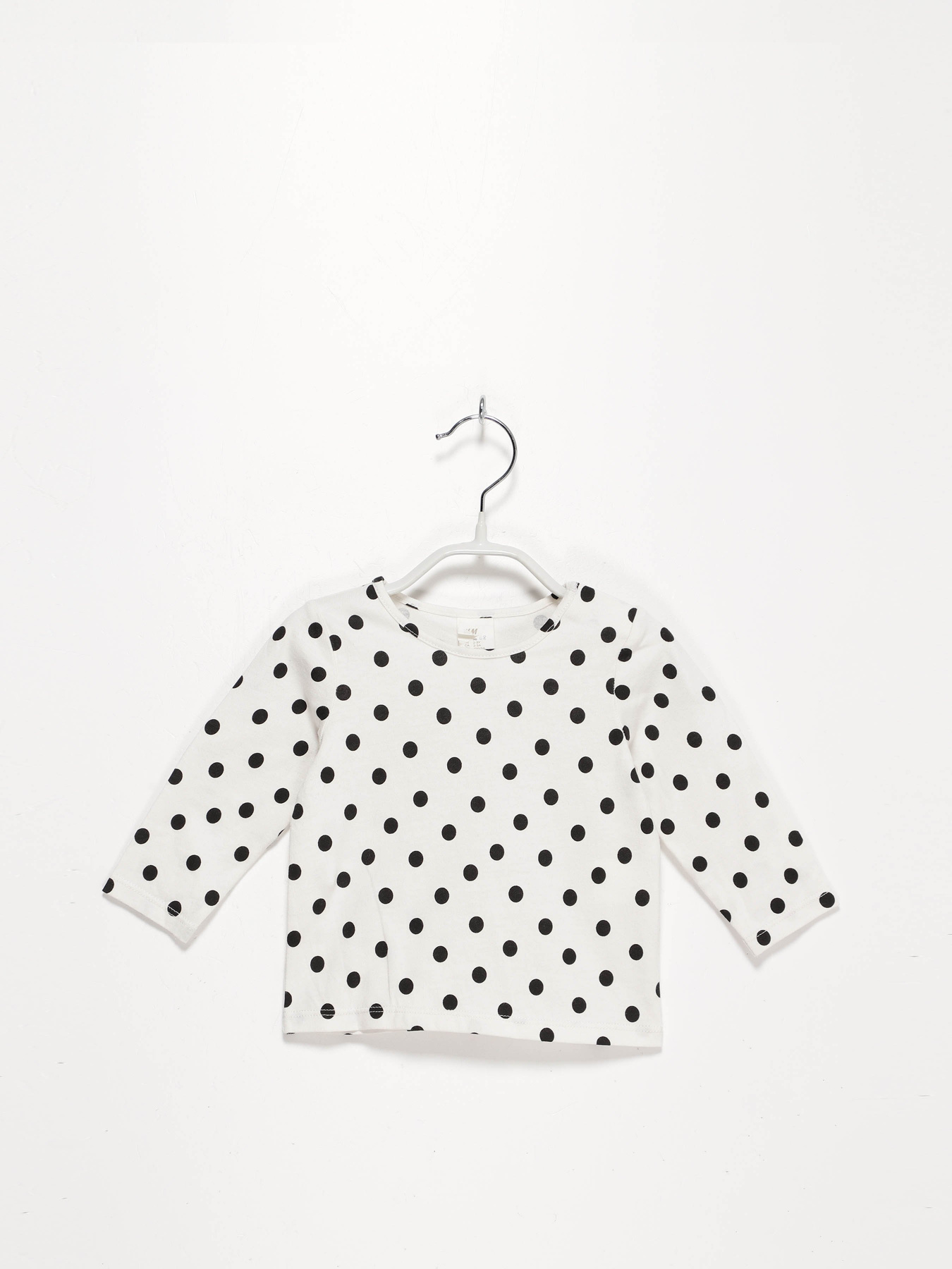 Лонгслив H&M модель 0152526_білий з чорним Фото