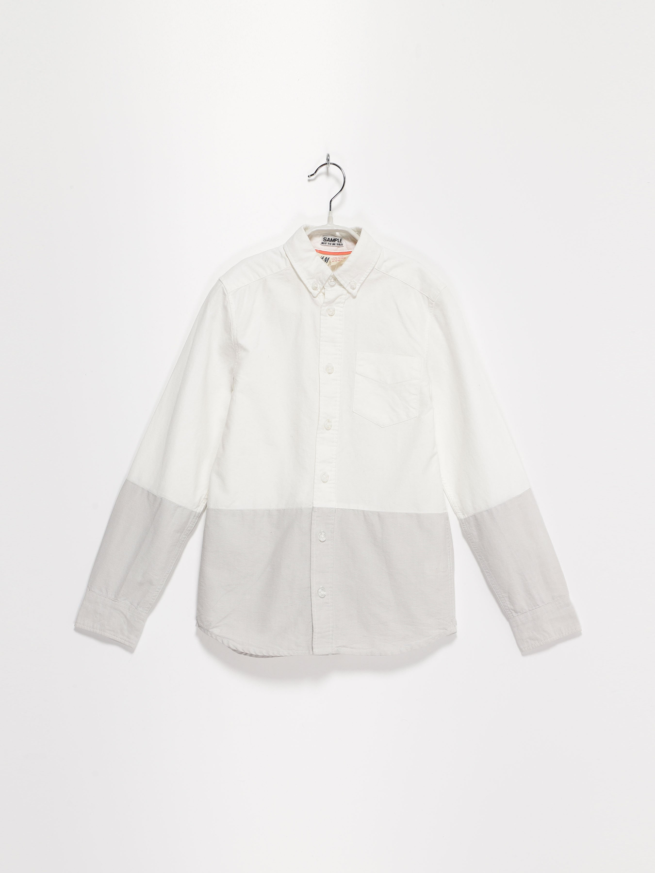 Сорочка повсякденна H&M модель 0181920_білий з сірим Фото