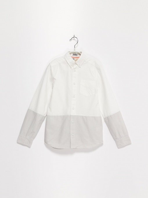 Рубашка повседневная H&M модель 0181920_білий з сірим Фото