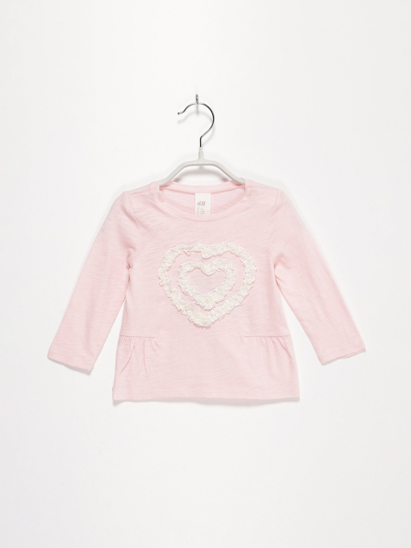 Лонгслив H&M модель 0301218_с.рожевий з білим Фото