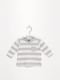 Лонгслив H&M модель 0318951_білий з сірим Лонгслив H&M модель 0318951_білий з сірим Фото