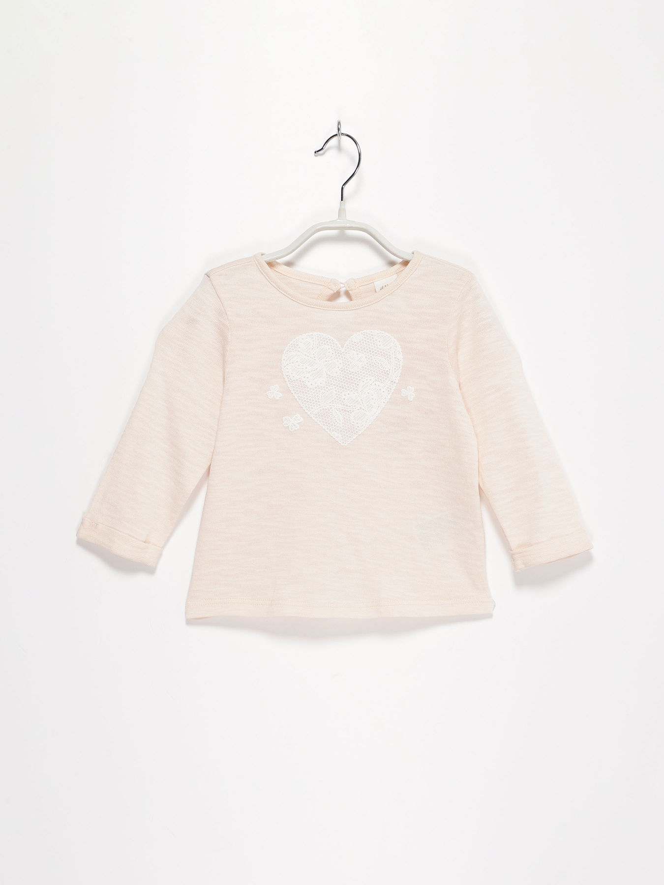 Лонгслив H&M модель 0450211_с.бежевий з білим Фото