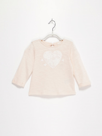 Лонгслив H&M модель 0450211_с.бежевий з білим Фото