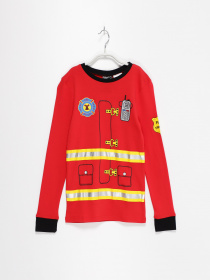 Лонгслів H&M модель 04855488_червоний комб. Фото