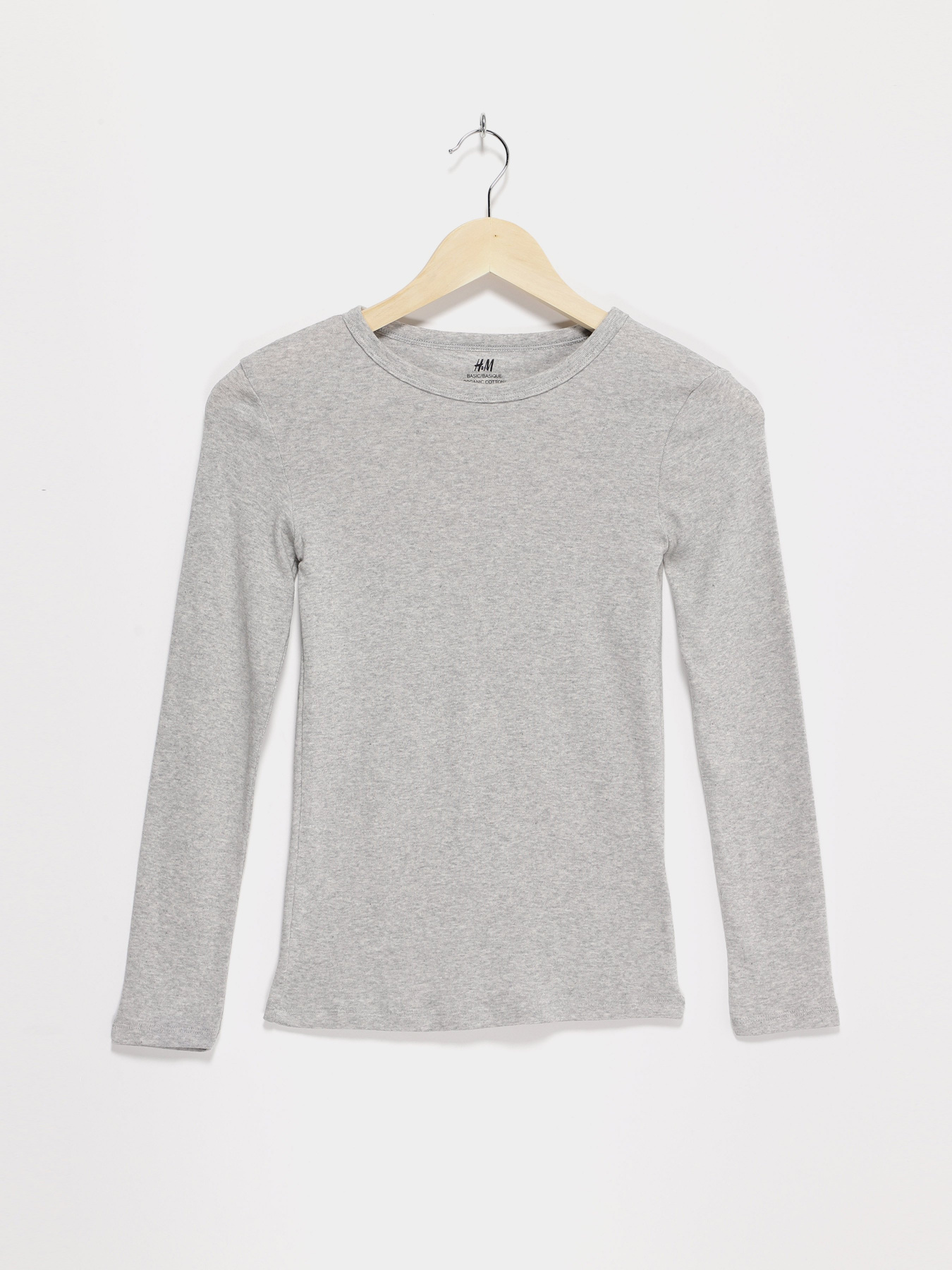 Лонгслив H&M модель 0493836_сірий Фото