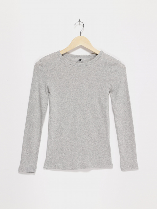 Лонгслів H&M модель 0493836_сірий Фото