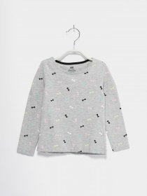 Лонгслив H&M модель 0508931_сірий комб. Фото