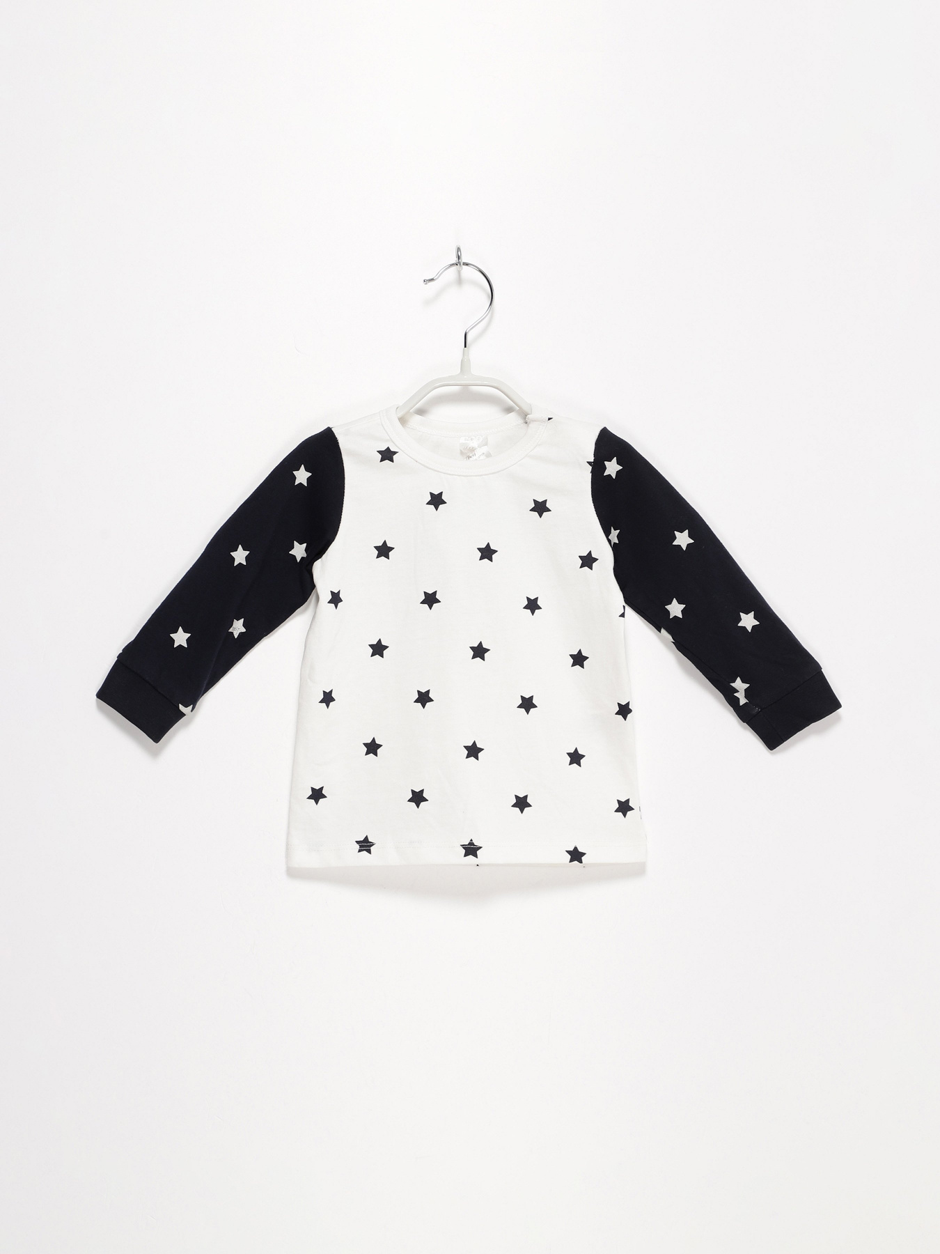 Лонгслив H&M модель 0523625_білий з т.синім Фото