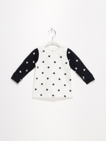 Лонгслив H&M модель 0523625_білий з т.синім Фото