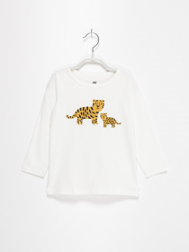 Лонгслив H&M модель 05236252_білий комб. Фото