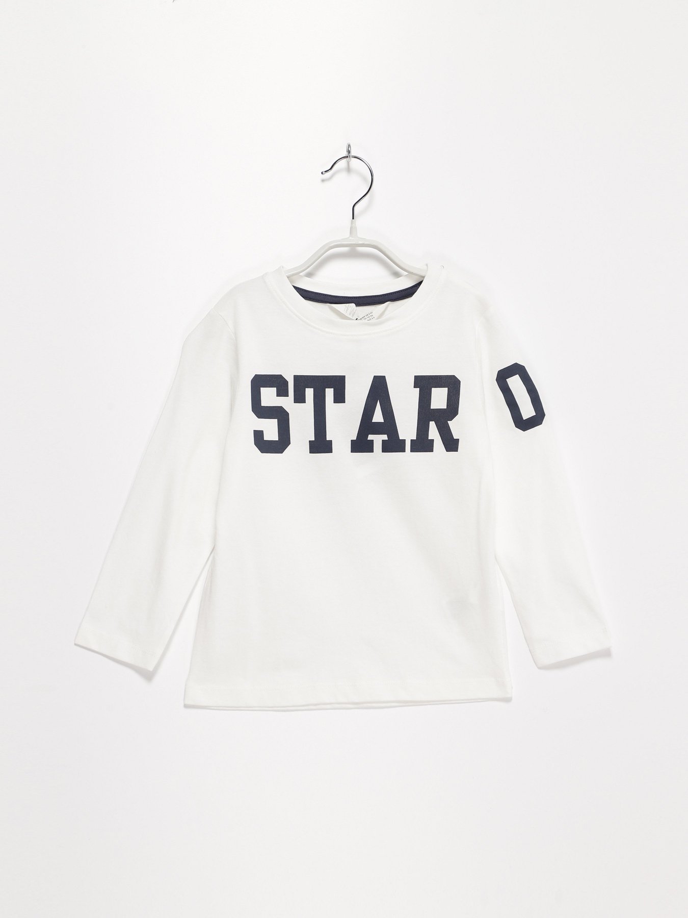 Лонгслів H&M модель 0616023_білий з т.синім Фото