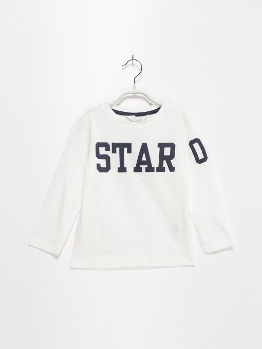 Лонгслив H&M модель 0616023_білий з т.синім Фото