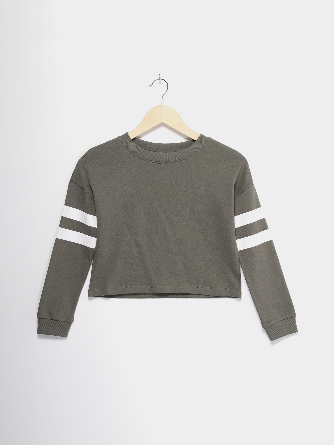 Свитшот H&M модель 0616225_хакі з білим Фото