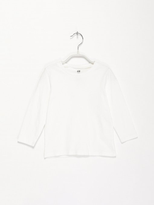 Лонгслів H&M модель 0635895_білий Фото
