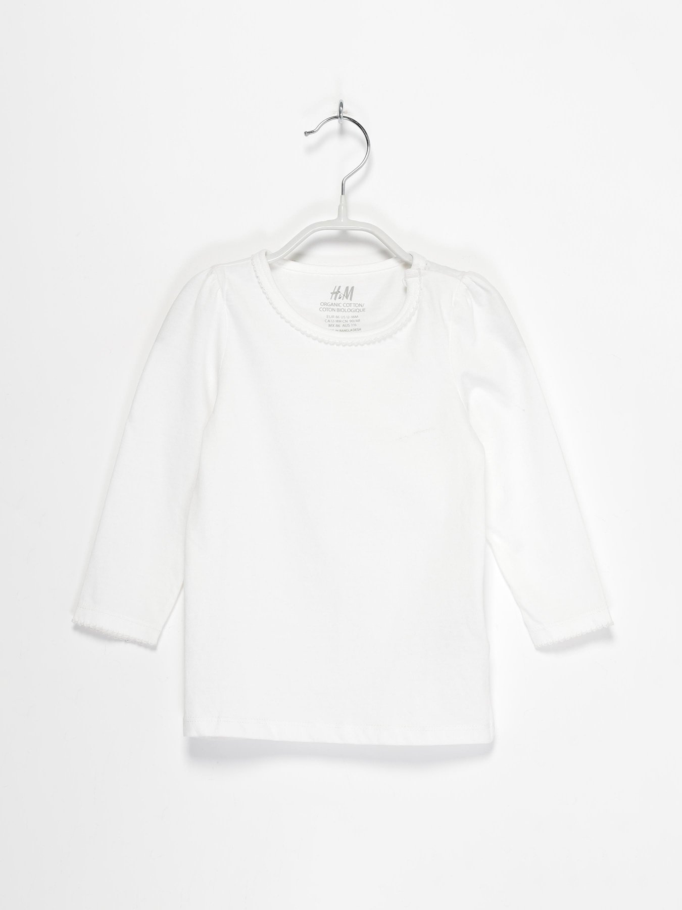 Лонгслив H&M модель 0635896_білий Фото