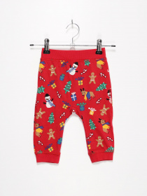 Брюки повседневные H&M модель 0652862_червоний комб. Фото