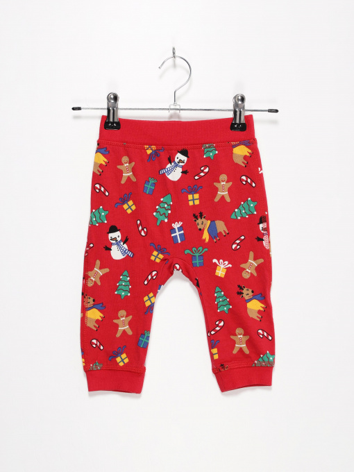 Брюки повседневные H&M модель 0652862_червоний комб. Фото