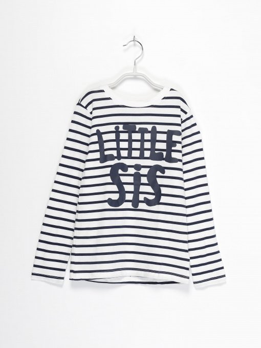 Лонгслив H&M модель 0682854_білий з т.синім Фото