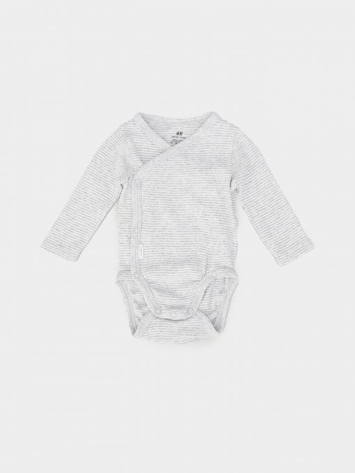 Боди для младенцев H&M модель 0694298_сірий з білим Фото